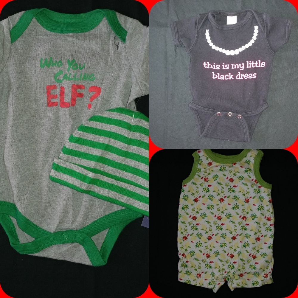 3 NEWBORN ONESIES